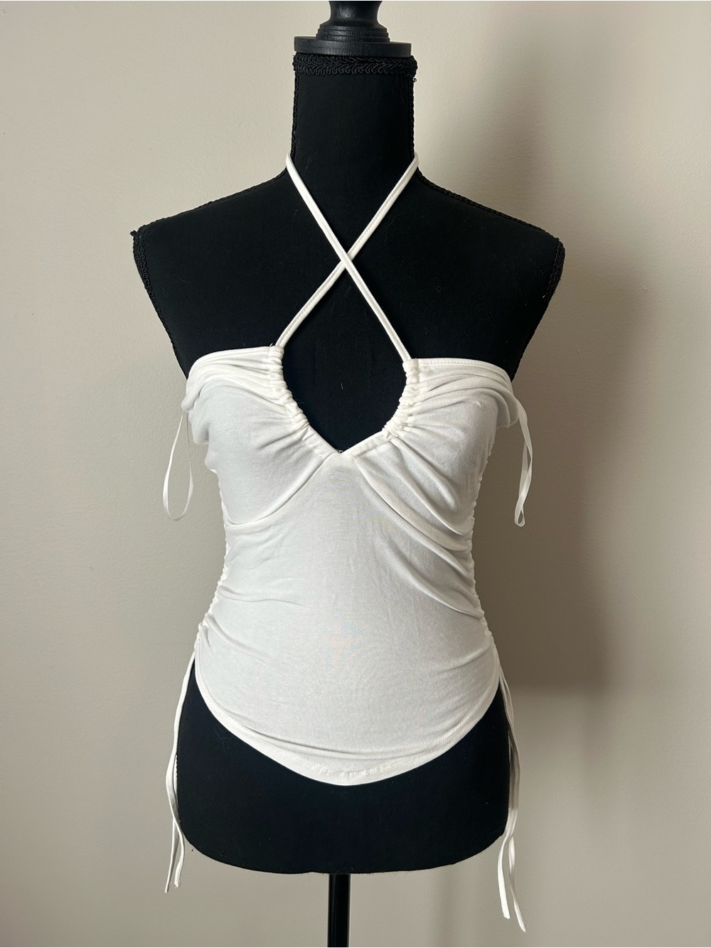 NWT SHEIN ICON White Ruched Halter or Tube Top Going Out Top Size Small